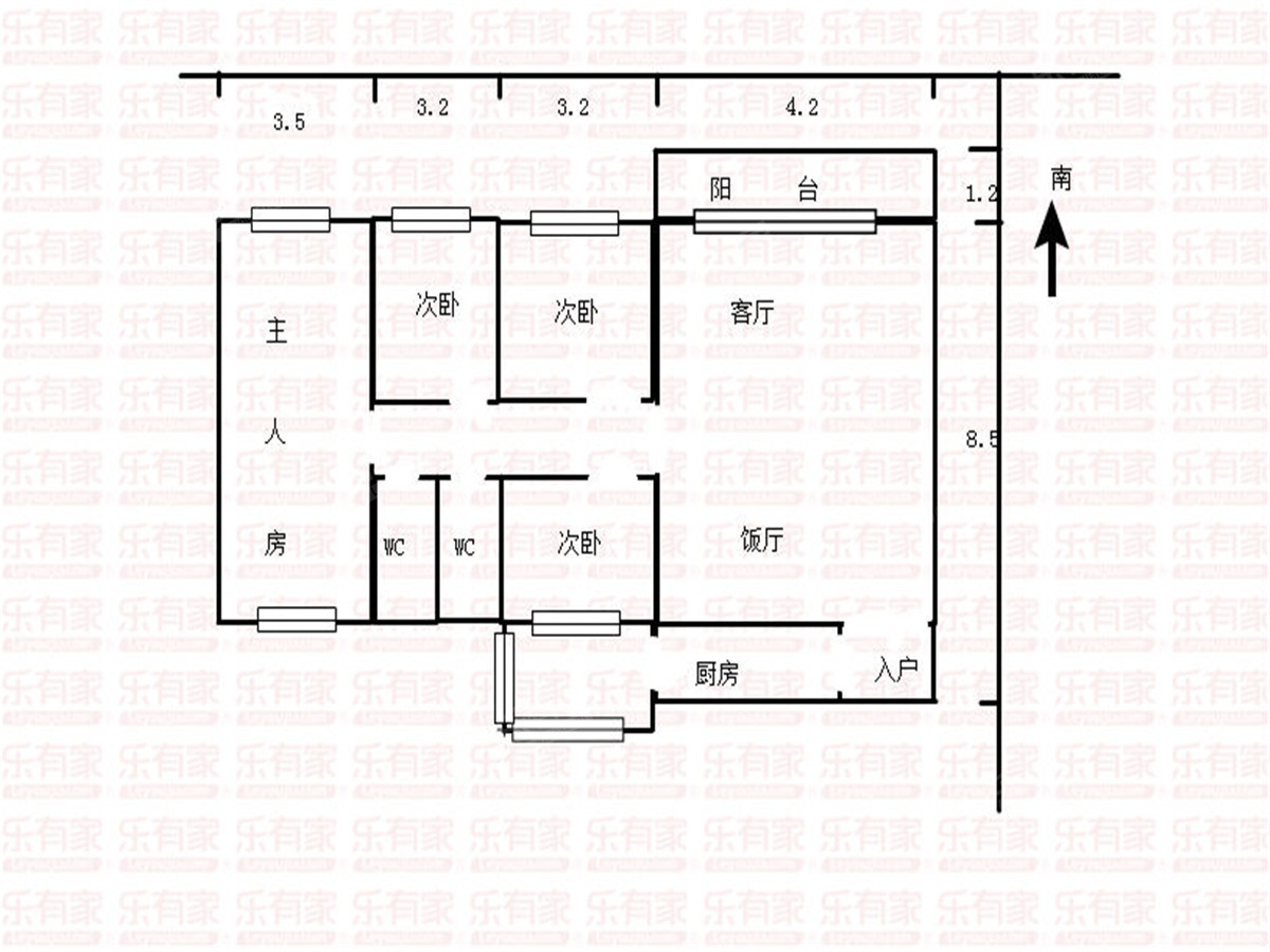 佳境康城,南北通,毛坯4房,诚意出售